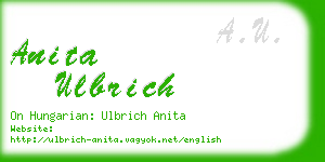 anita ulbrich business card